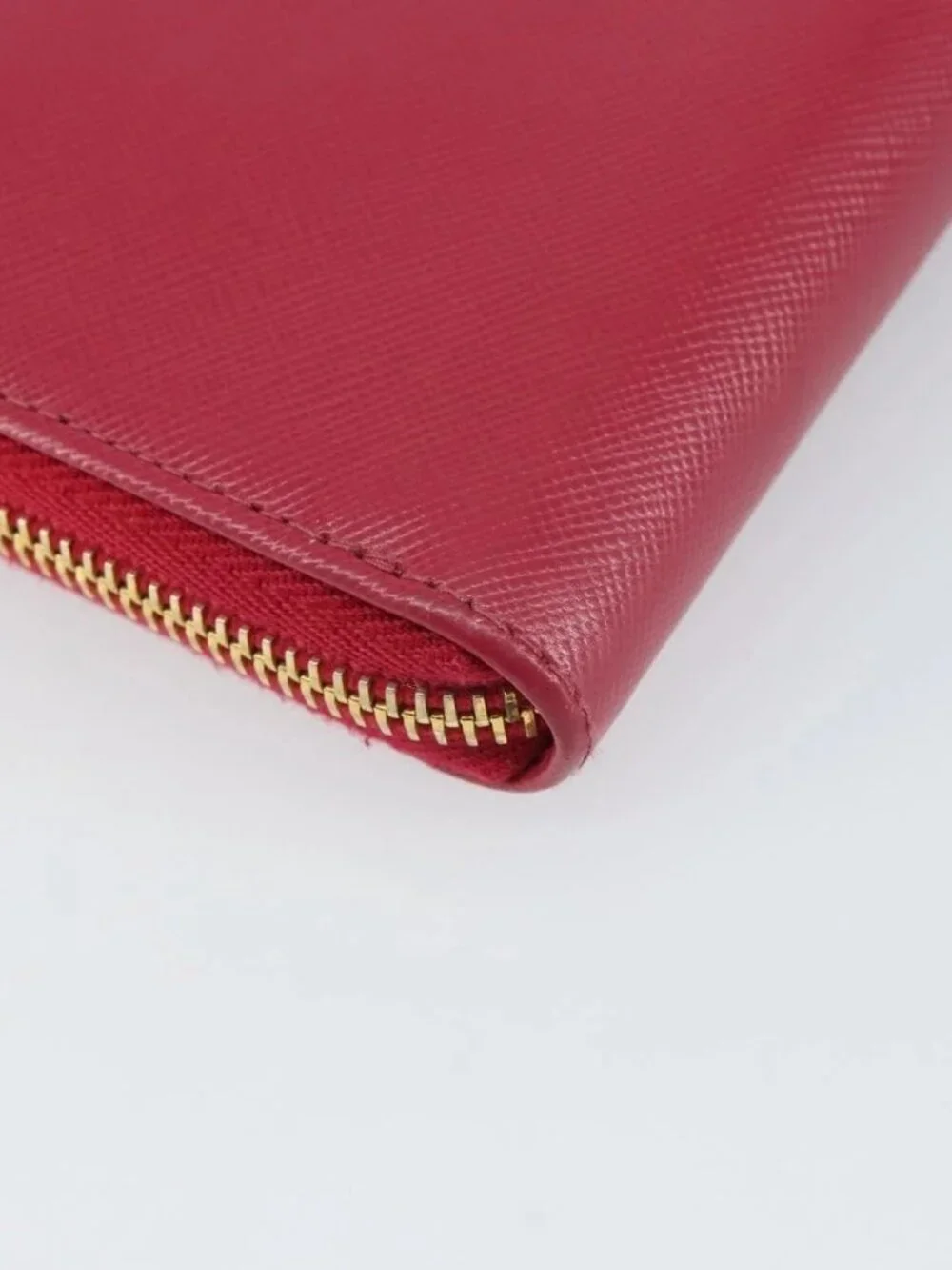 PRADA Ribbon Long Wallet Safiano leather Pink Gold